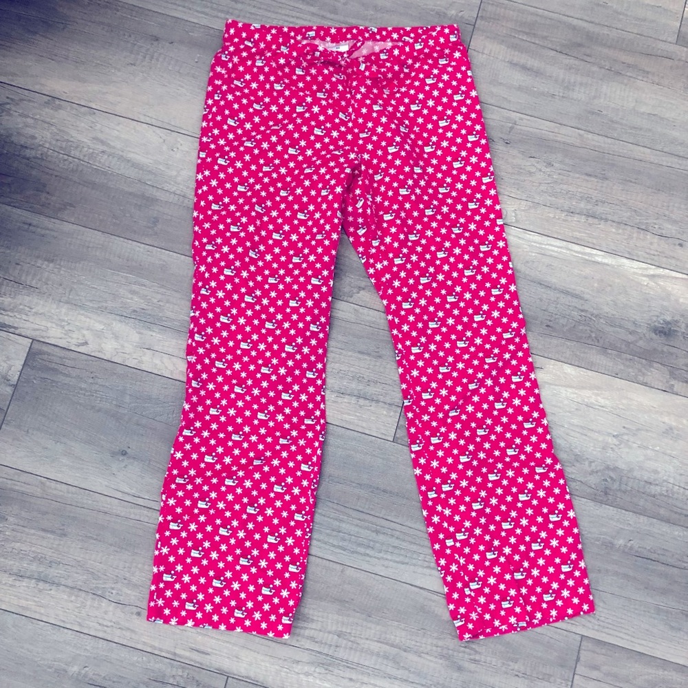 Vineyard Vines Snowflake Santa Hat Whale Logo Patterned Lounge Pants